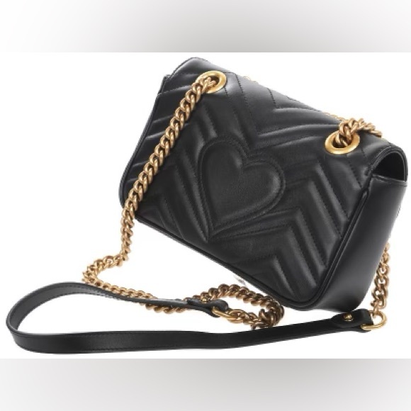 Gucci GG Black Leather Marmont Crossbody Shoulder Bag - Picture 6 of 12